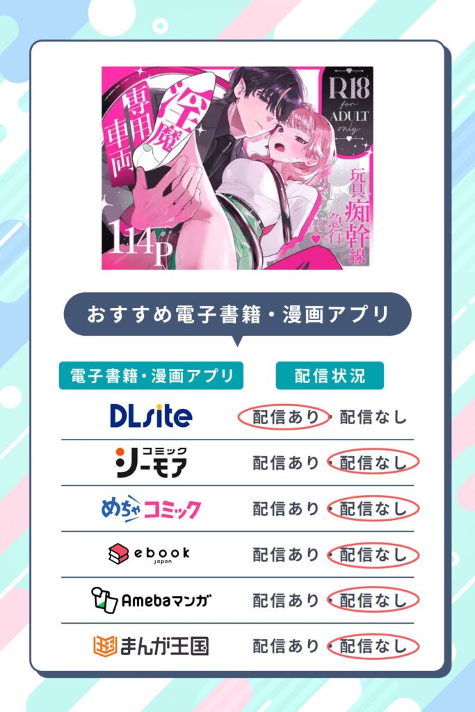 淫魔専用車両玩具痴幹線~急行ホテルイき~を無料配信しているおすすめ電子書籍・マンガアプリ