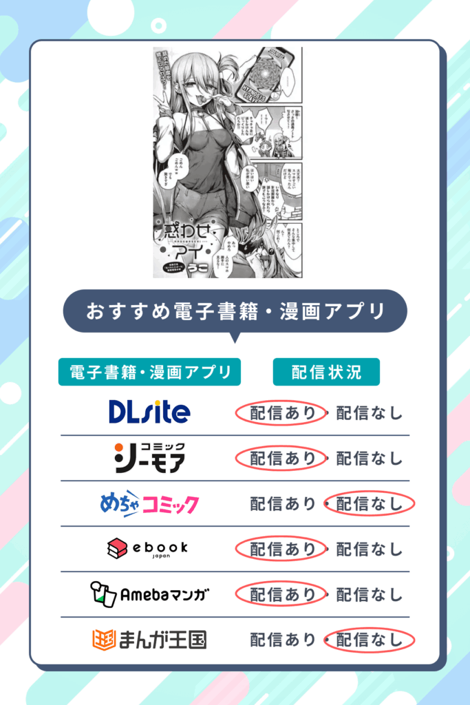 惑わせアイを無料配信しているおすすめ電子書籍・マンガアプリ